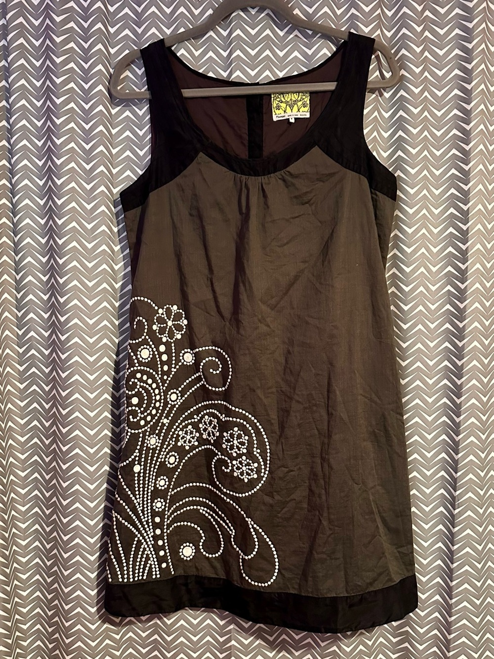 Anthropologie / Floreat | Embroidered Sleeveless Dress, Size 8